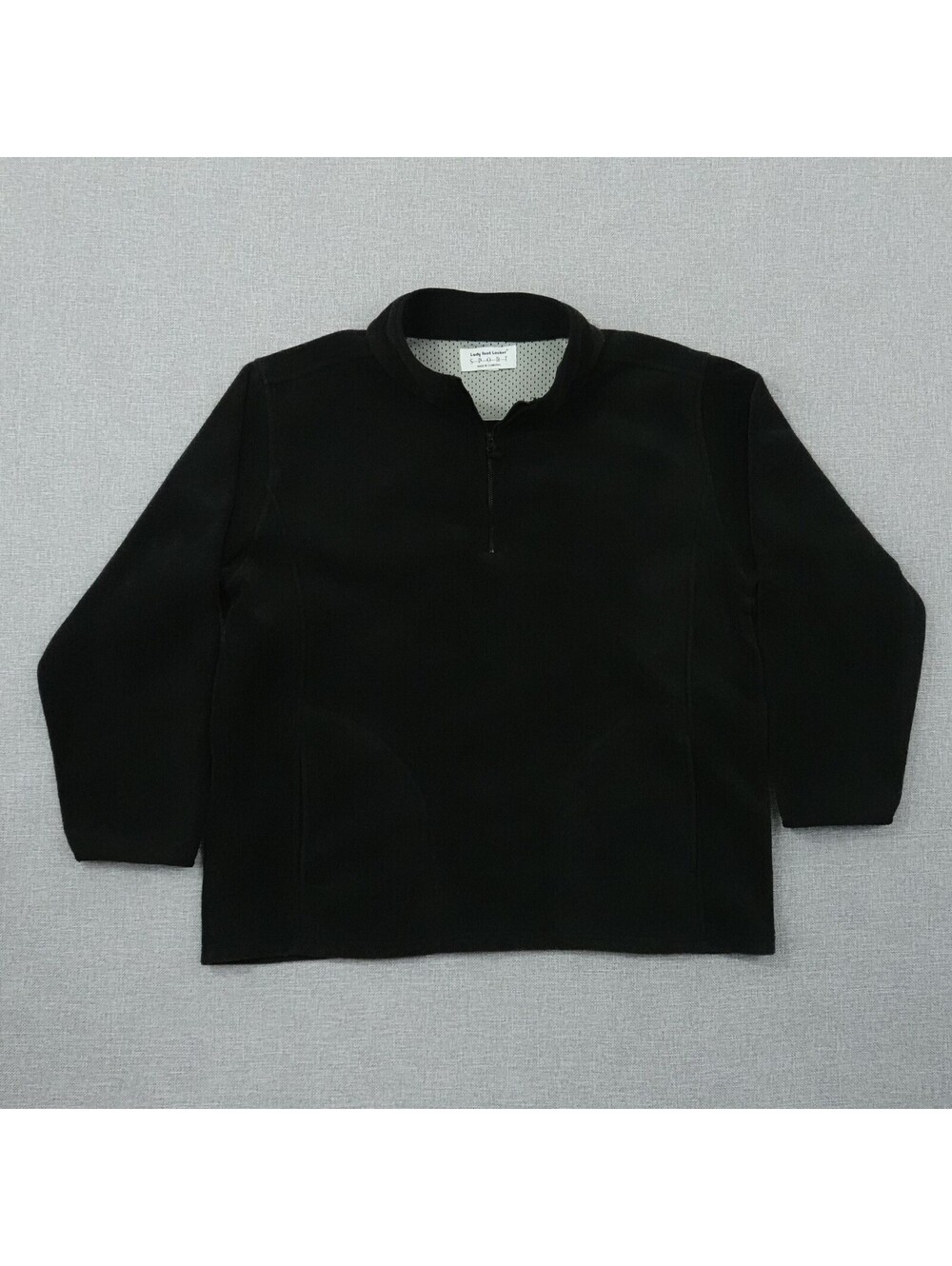Vintage Fleece Pullover Black Lady Foot Locker Size Large/XL 1/4 Zip Soft Warm